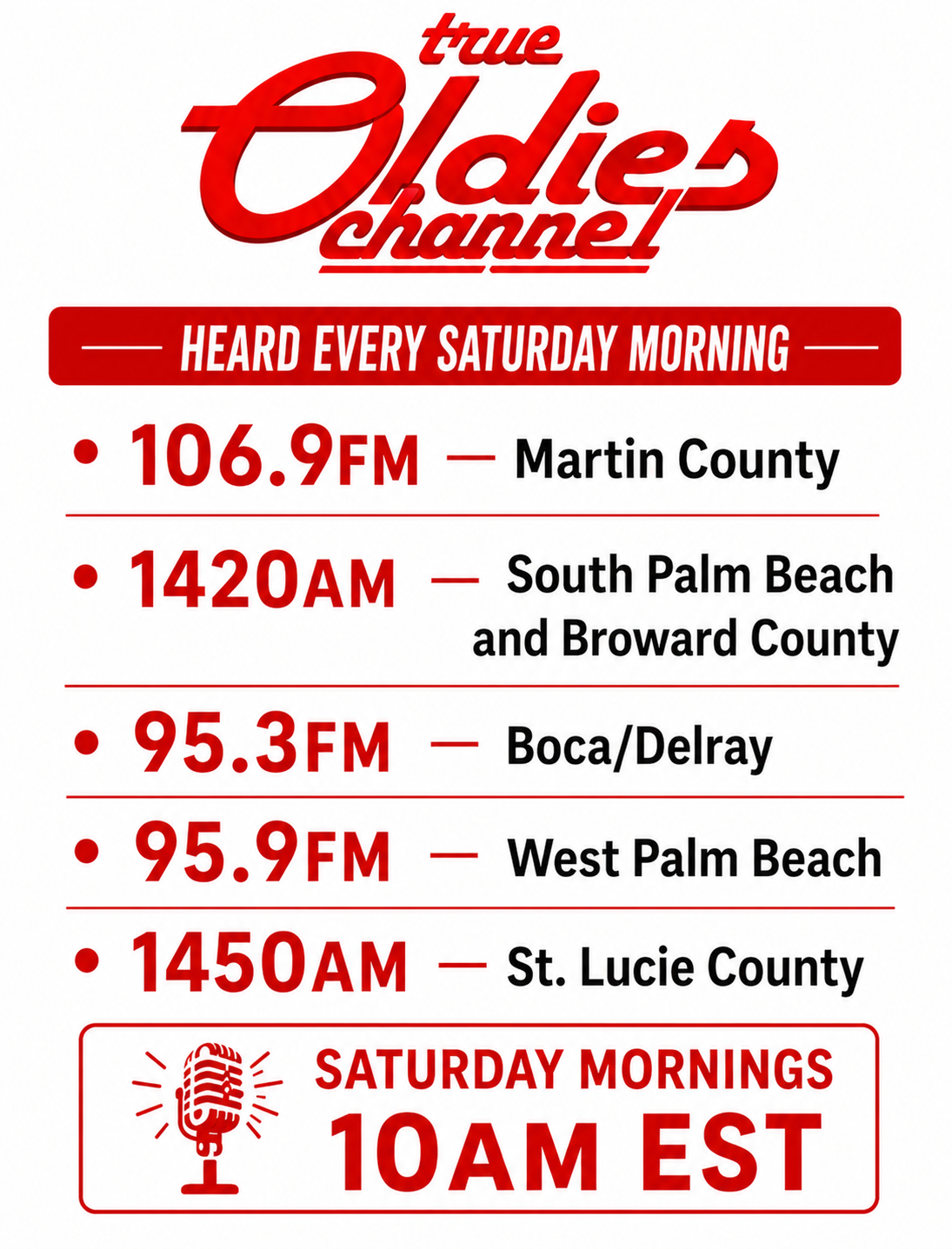 Johnny Action radio channel lineup